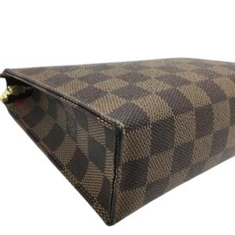 LOUIS VUITTON Pochette Wallet Damier Ebene Brown Case Cosmetic Pouch Clutch